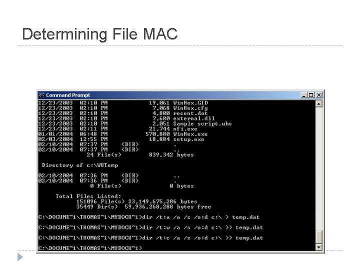 Determining File MAC 