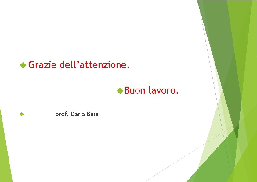  Grazie dell’attenzione. Buon prof. Dario Baia lavoro. 