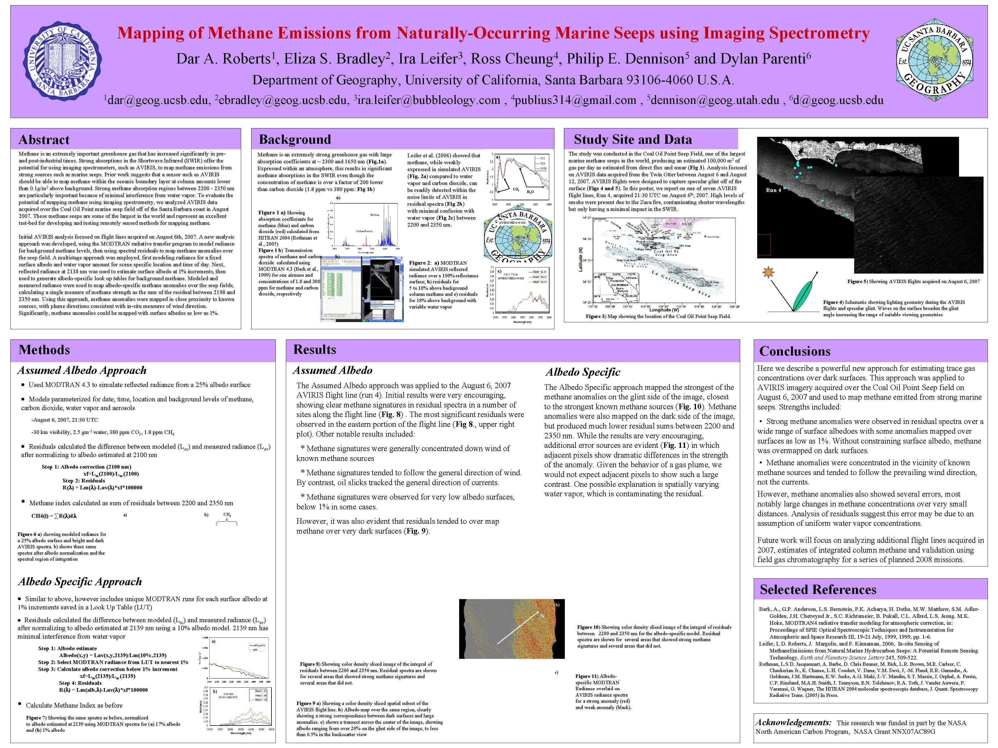 Mapping of Methane Emissions from Naturally-Occurring Marine Seeps using Imaging Spectrometry Dar A. 1 Mapping of Methane Emissions from Naturally-Occurring Marine Seeps using Imaging Spectrometry Dar A. 1