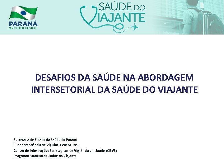 GT – Programa Estadual de DESAFIOS DA SAÚDE NA ABORDAGEM INTERSETORIAL DA SAÚDE DO