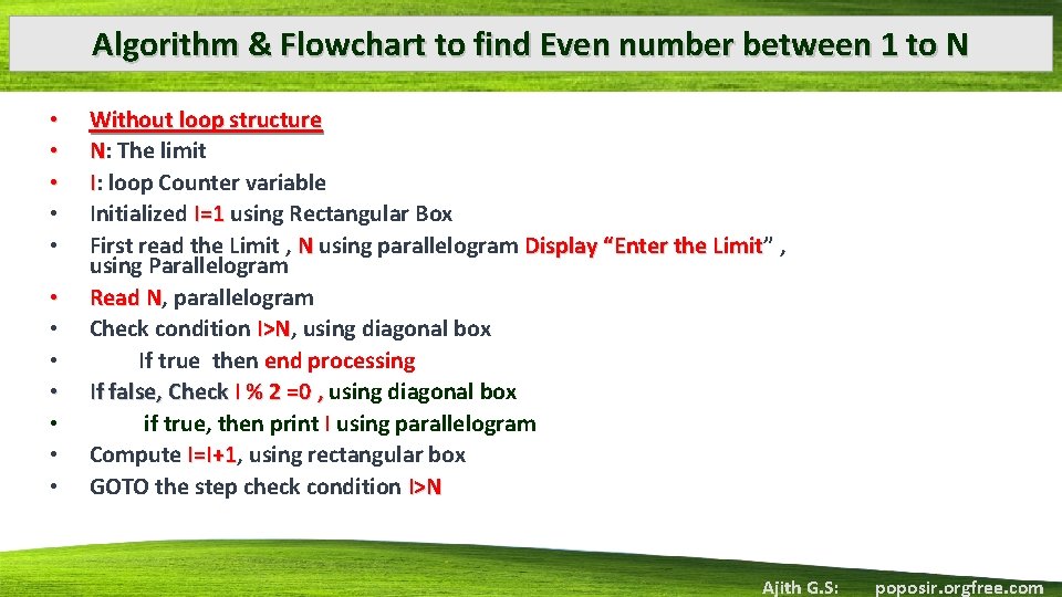 Algorithm & Flowchart to find Even number between 1 to N • • •