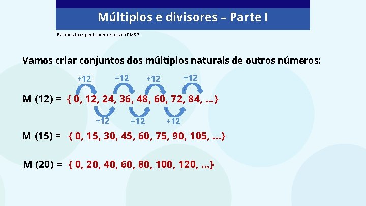Mltiplos e divisores Parte I Matemtica 6 ano