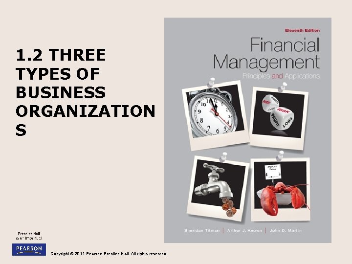 1. 2 THREE TYPES OF BUSINESS ORGANIZATION S Copyright © 2011 Pearson Prentice Hall.