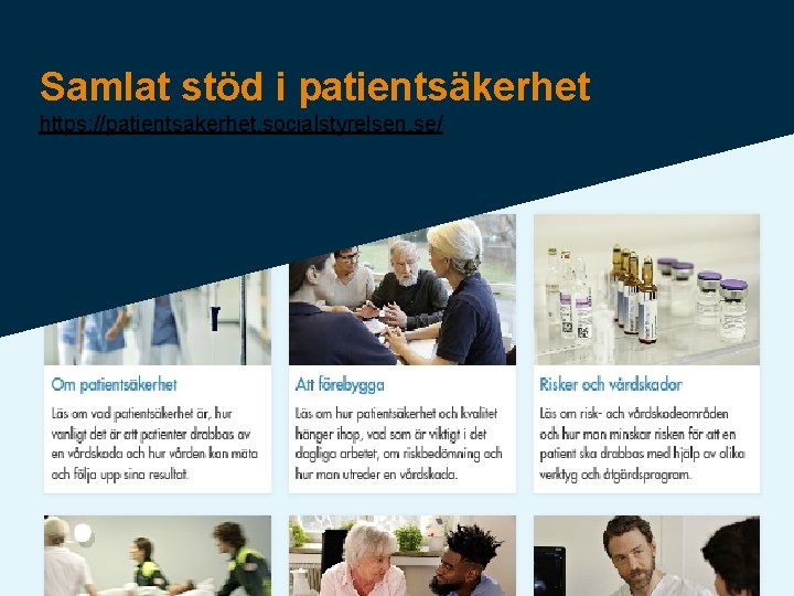 Samlat stöd i patientsäkerhet https: //patientsakerhet. socialstyrelsen. se/ 