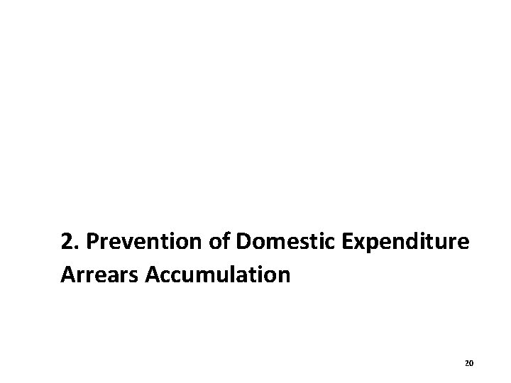 2. Prevention of Domestic Expenditure Arrears Accumulation 20 