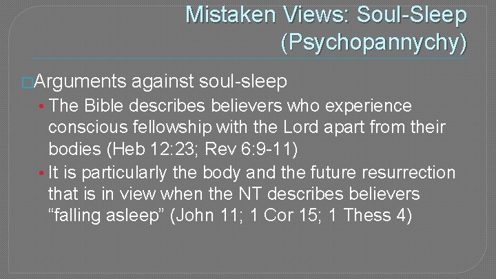 The End Times The Intermediate State Resurrection Trinity