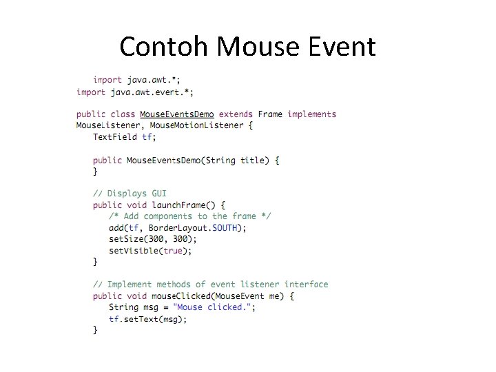 Contoh Mouse Event 