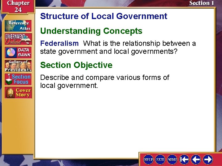 Structure of Local Government Understanding Concepts Federalism What is the relationship between a state