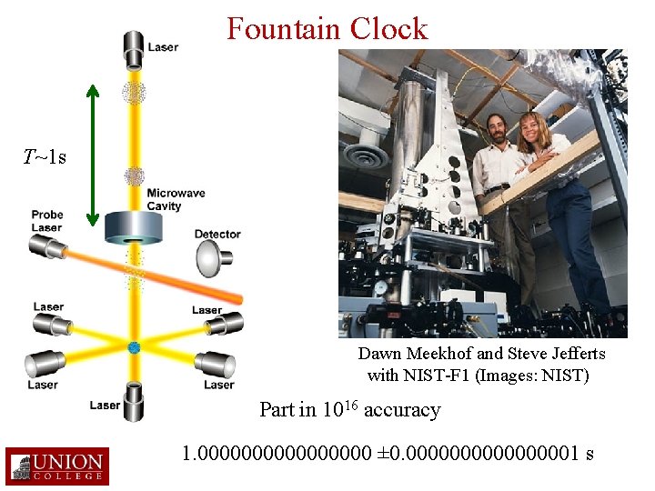 Fountain Clock T~1 s Dawn Meekhof and Steve Jefferts with NIST-F 1 (Images: NIST)