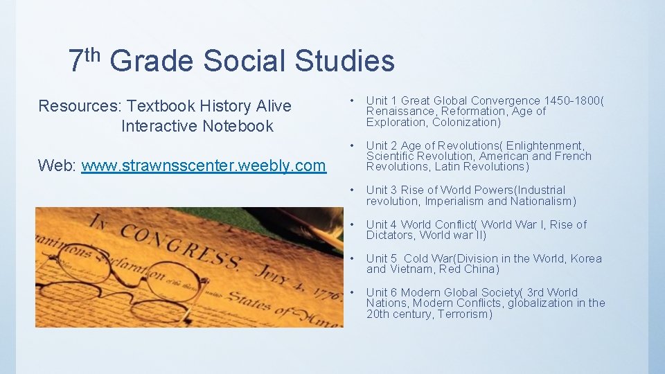 7 th Grade Social Studies Resources: Textbook History Alive Interactive Notebook • Unit 1