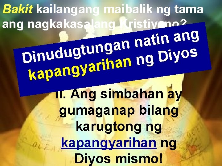 Bakit kailangang maibalik ng tama ang nagkakasalang Kristiyano? g n a n i t