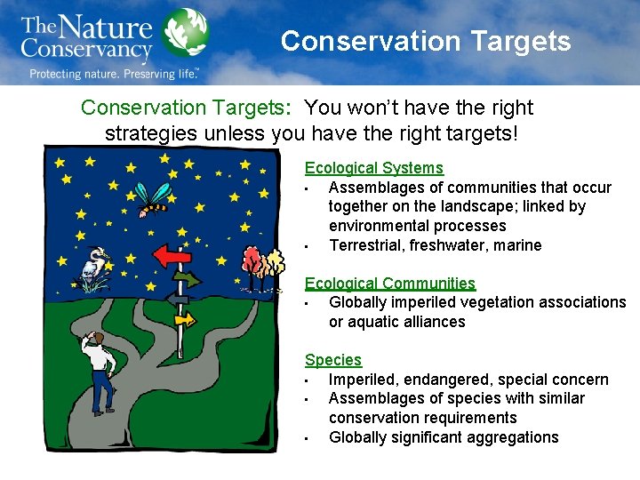 Conservation Targets: You won’t have the right strategies unless you have the right targets!