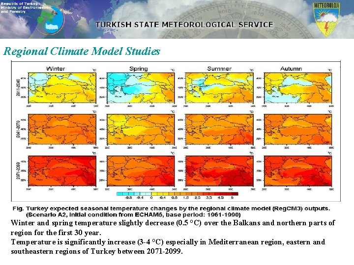 Regional Climate Model Studies Winter and spring temperature slightly decrease (0. 5 °C) over