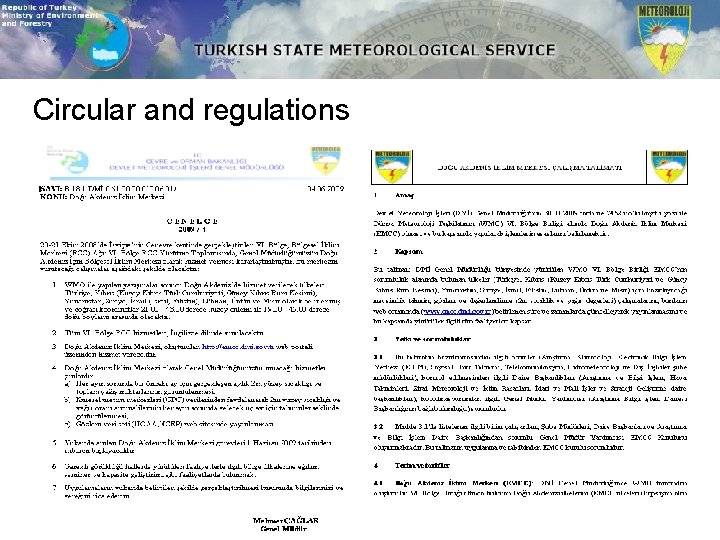 Circular and regulations 