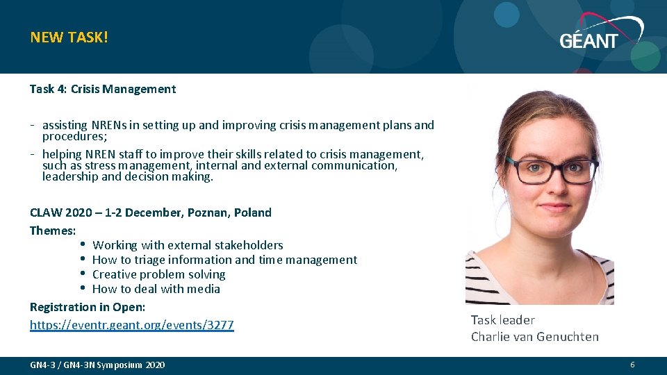 NEW TASK! Task 4: Crisis Management - assisting NRENs in setting up and improving