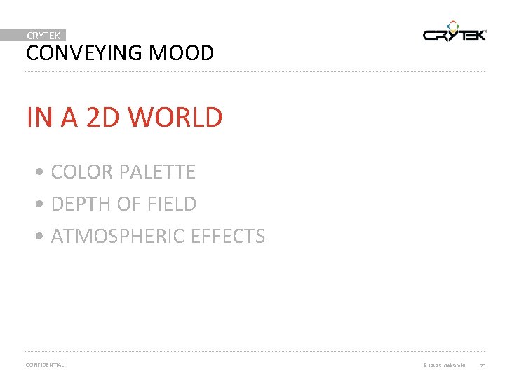 CRYTEK CONVEYING MOOD IN A 2 D WORLD • COLOR PALETTE • DEPTH OF