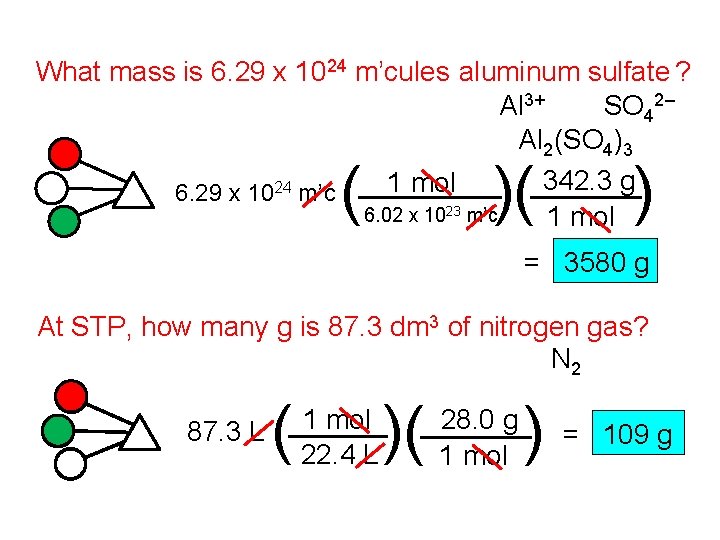 What mass is 6. 29 x 1024 m’cules aluminum sulfate ? Al 3+ SO