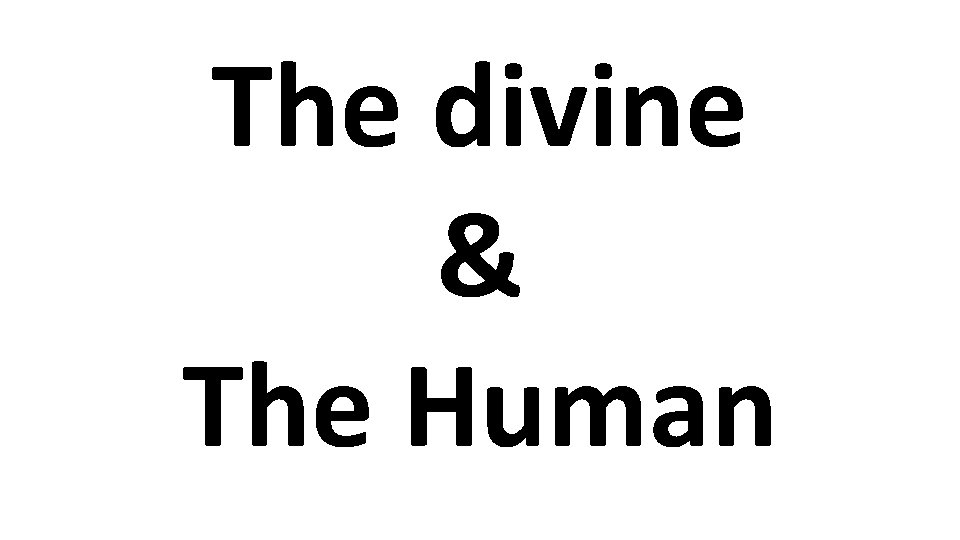 The divine & The Human 