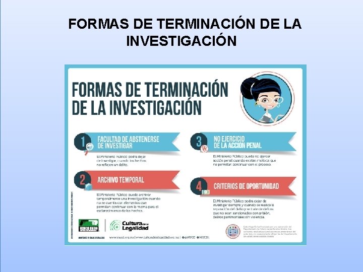 FORMAS DE TERMINACIÓN DE LA INVESTIGACIÓN 