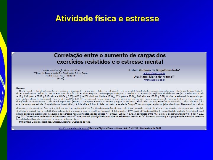 Atividade física e estresse 