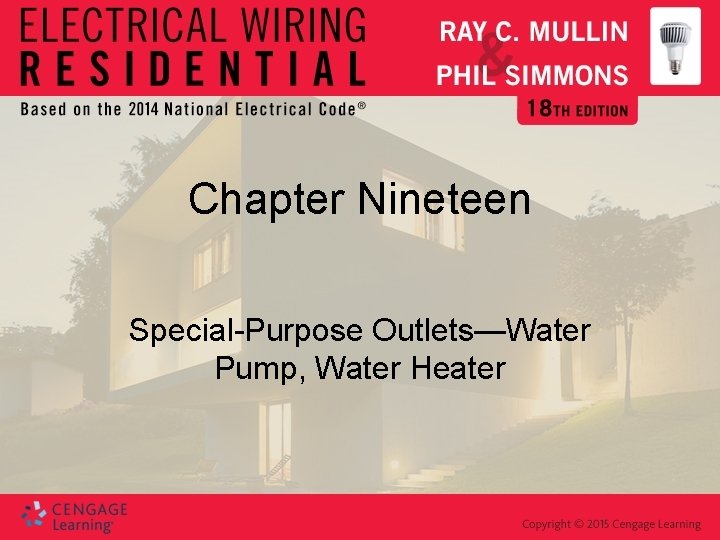 Chapter Nineteen Special-Purpose Outlets—Water Pump, Water Heater 