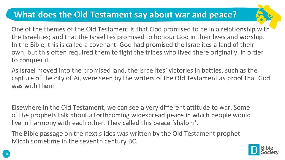 What does the Old Testament say about war and peace? One of themes of
