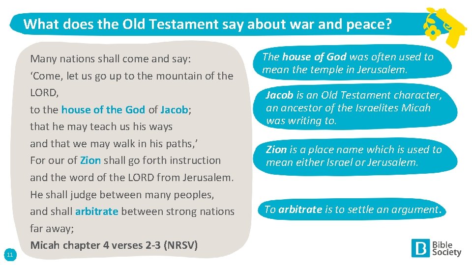 What does the Old Testament say about war and peace? 11 Many nations shall