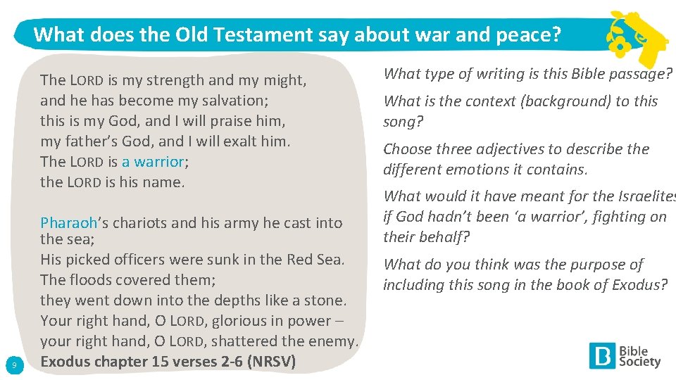What does the Old Testament say about war and peace? The LORD is my