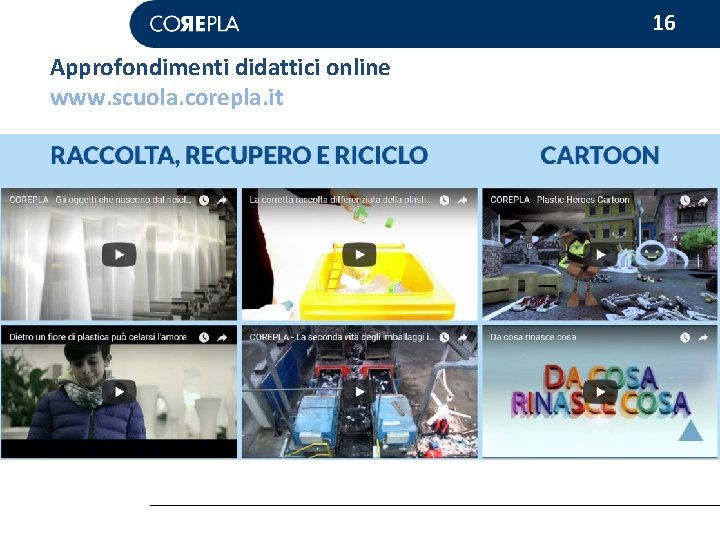 16 Approfondimenti didattici online www. scuola. corepla. it 