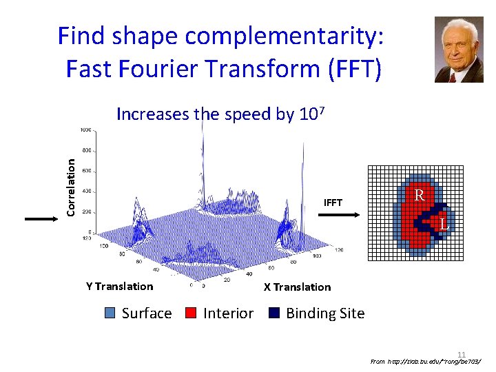Find shape complementarity: Fast Fourier Transform (FFT) Correlation Increases the speed by 107 IFFT