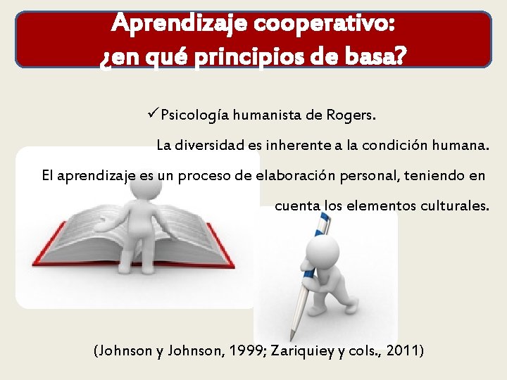 Aprendizaje cooperativo: ¿en qué principios de basa? üPsicología humanista de Rogers. La diversidad es