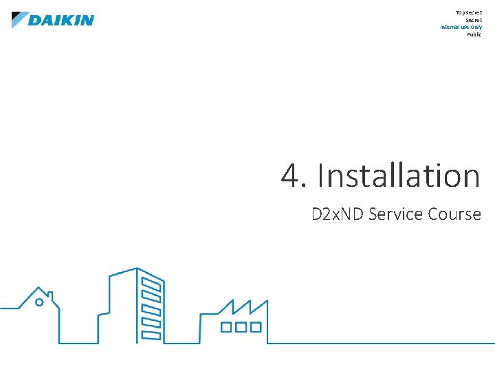 Top secret Secret Internal use only Public 4. Installation D 2 x. ND Service