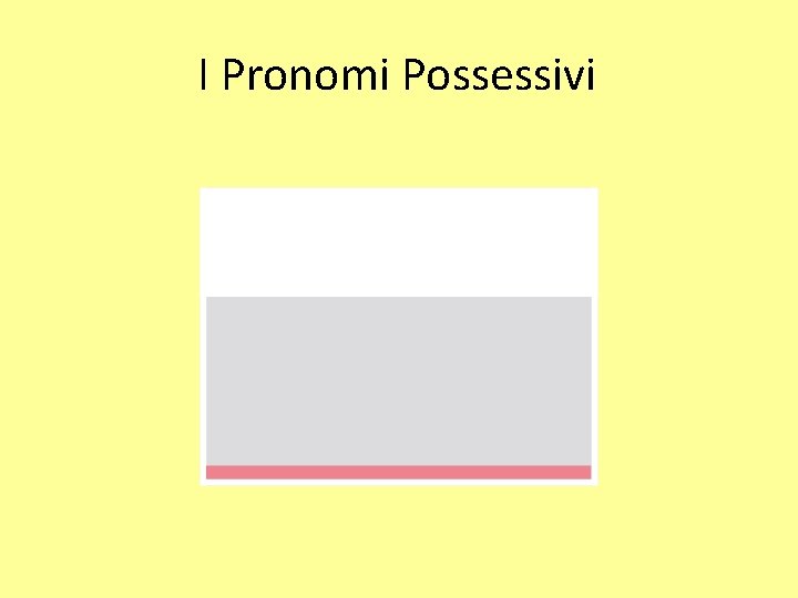 I Pronomi Possessivi 