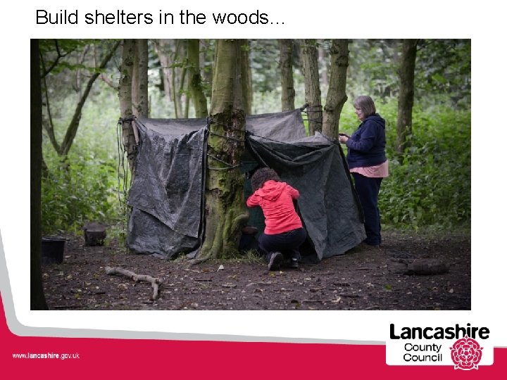 Build shelters in the woods… 
