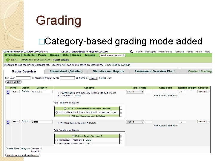 Grading �Category-based grading mode added 