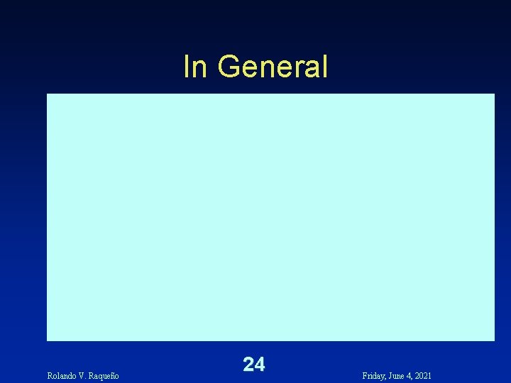 In General Rolando V. Raqueño 24 Friday, June 4, 2021 In General Rolando V. Raqueño 24 Friday, June 4, 2021