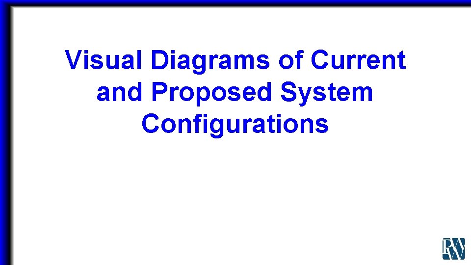 Visual Diagrams of Current and Proposed System Configurations 