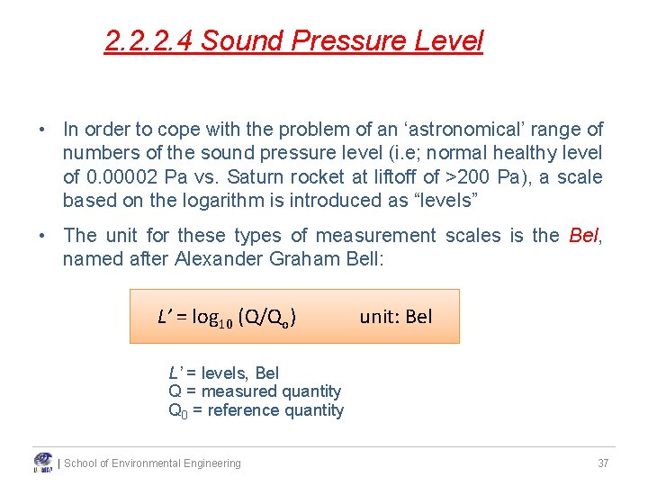 2. 2. 2. 4 Sound Pressure Level • In order to cope with the 2. 2. 2. 4 Sound Pressure Level • In order to cope with the