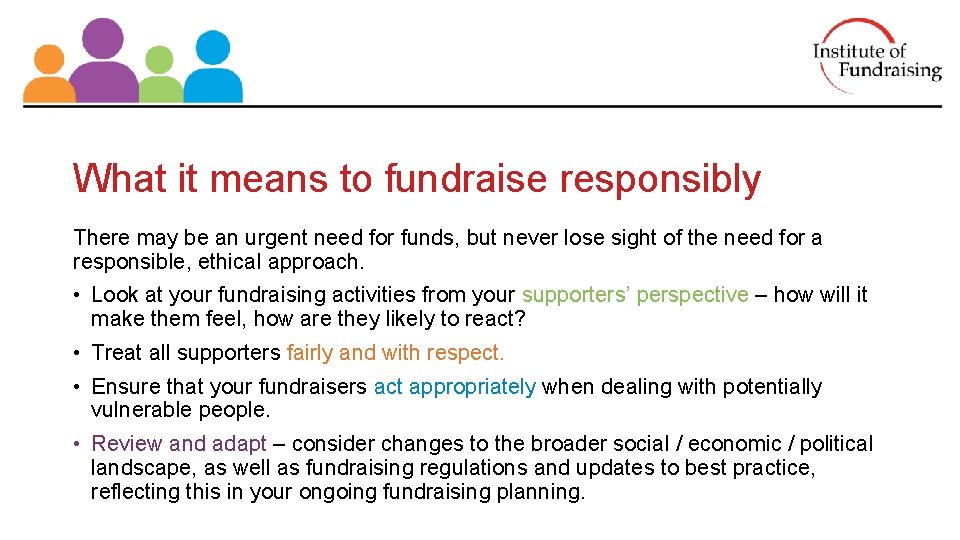What it means to fundraise responsibly There may be an urgent need for funds, What it means to fundraise responsibly There may be an urgent need for funds,