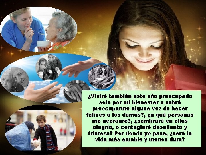 ¿Viviré también este año preocupado solo por mi bienestar o sabré preocuparme alguna vez