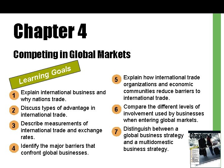 Chapter 4 Competing in Global Markets als o G g n i n r