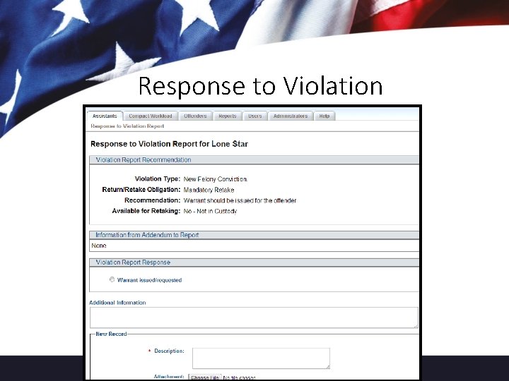 Response to Violation 