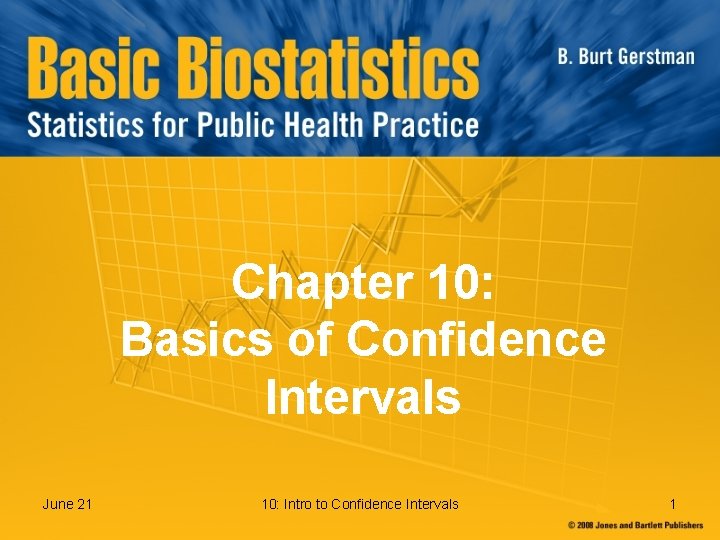 Chapter 10: Basics of Confidence Intervals June 21 10: Intro to Confidence Intervals 1