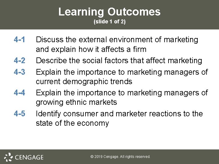 Learning Outcomes (slide 1 of 2) 4 -1 4 -2 4 -3 4 -4