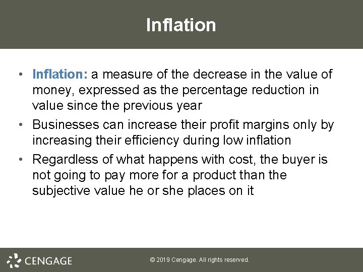 Inflation • Inflation: a measure of the decrease in the value of money, expressed