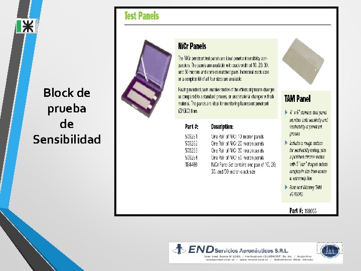 Block de prueba de Sensibilidad 