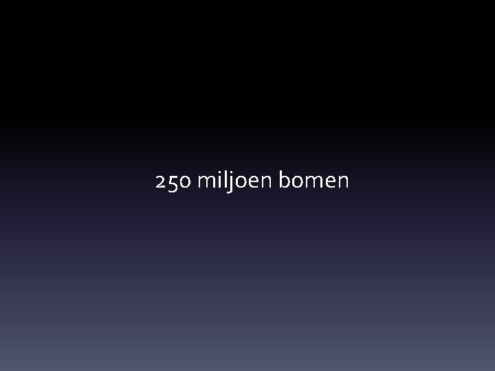250 miljoen bomen 