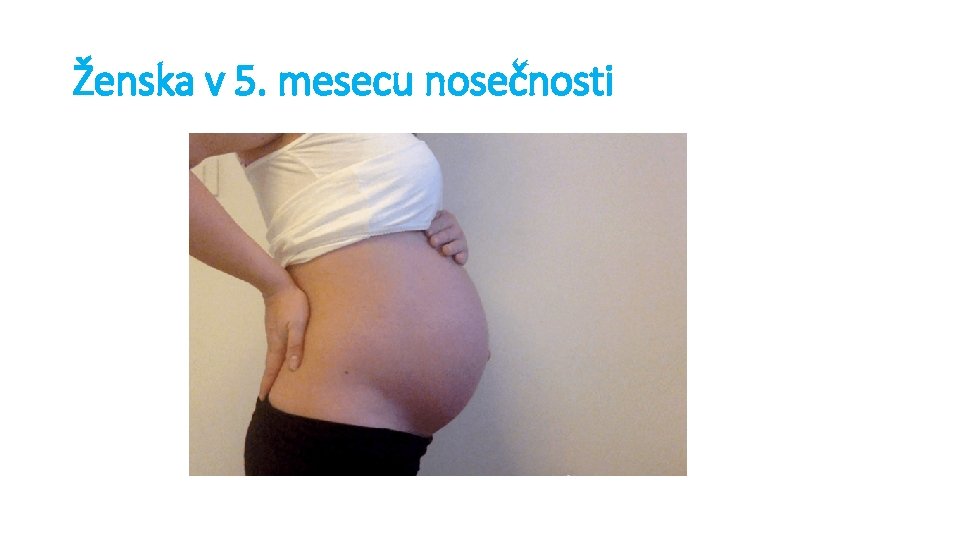 Ženska v 5. mesecu nosečnosti Ženska v 5. mesecu nosečnosti
