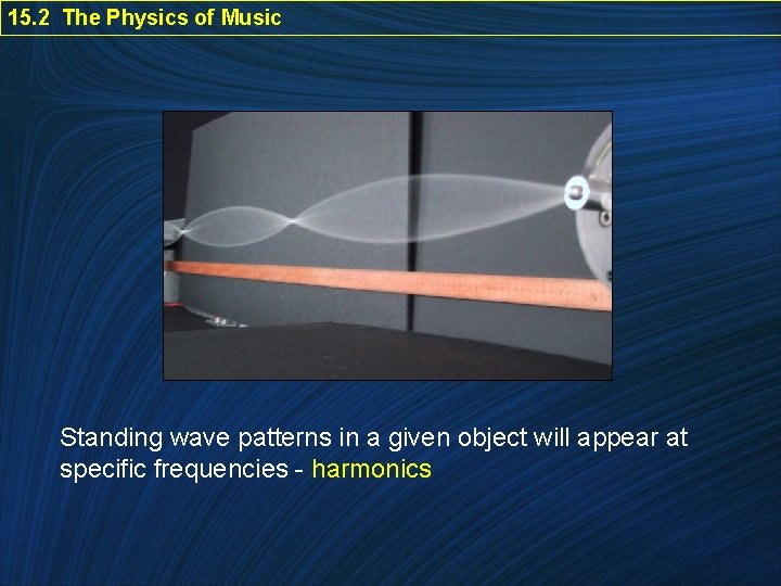 15. 2 The Physics of Music Standing wave patterns in a given object will