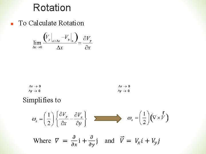 Rotation n To Calculate Rotation Simplifies to 